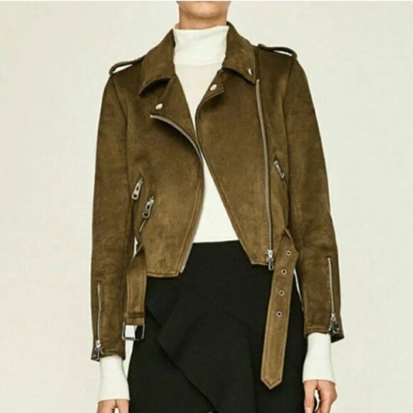 ZARA Outerwear Suede Moto Jacket - Picture 3 of 3